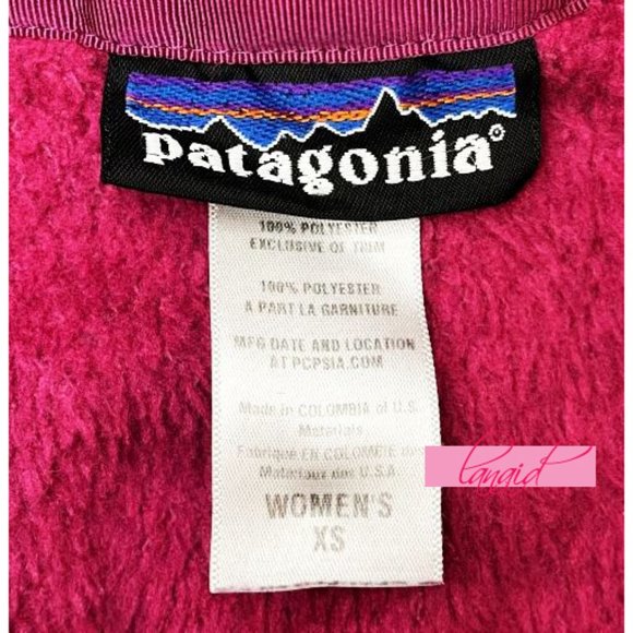 Patagonia Re-Tool Snap Fleece Bougainvillea Magenta VNeck Sherpa Fuzzy Shearling - Picture 7 of 8